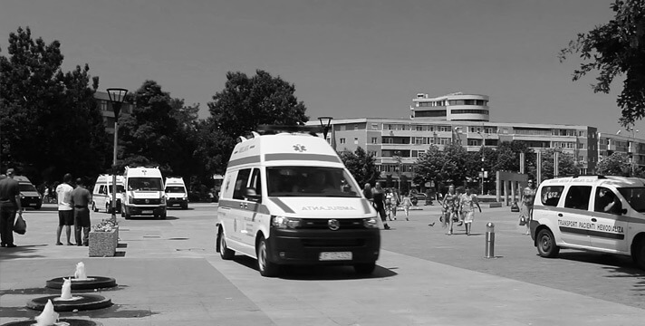 Ambulance driving on the street